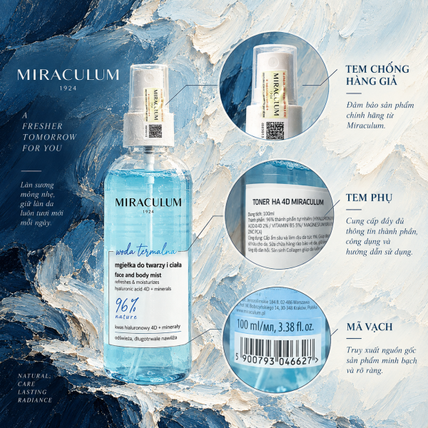 Nước Cân Bằng Và Xịt Khoáng Làm Dịu Da Miraculum Thermal Water Face & Body Mist 100ml