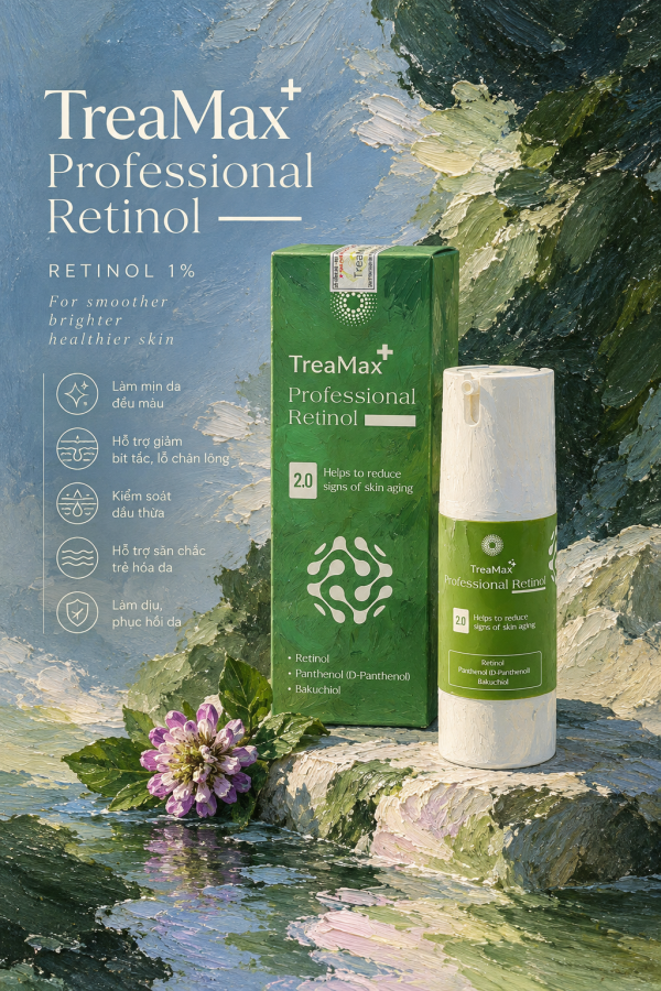Treamax Professional Retinol 1% 20g – Retinol Giúp Tái Tạo Da, Giảm Bít Tắc & Lão Hóa